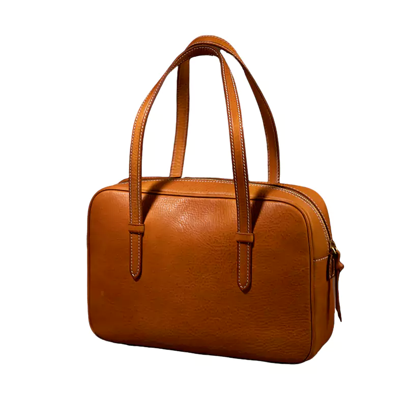 Sac sous les bras carré en cuir au tannage végétal