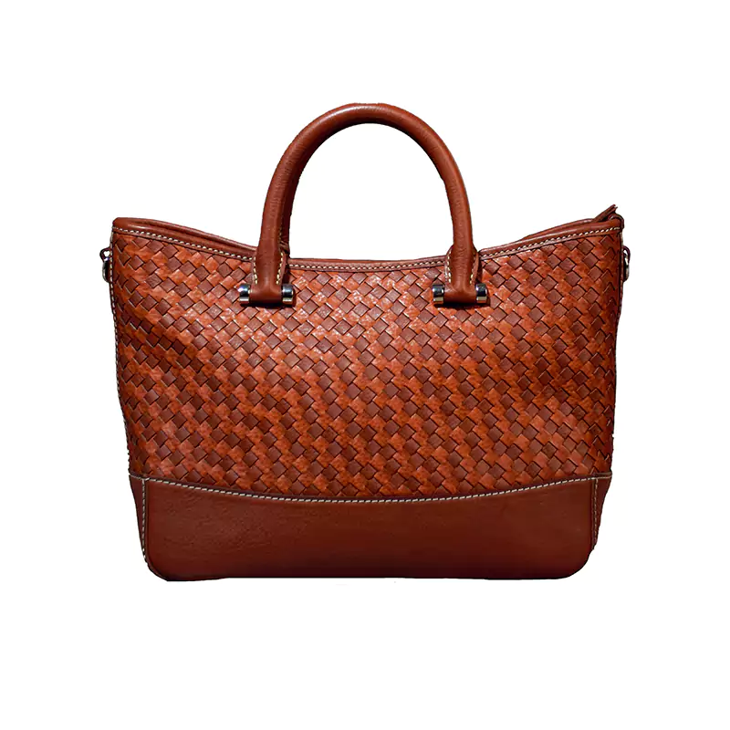 Sac bandoulière en cuir tressé